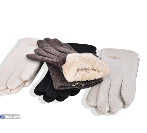 Рукавички жіночі на зиму (12 шт. р.сетка 6,5-8,5) мікс  "RUBIBAS"