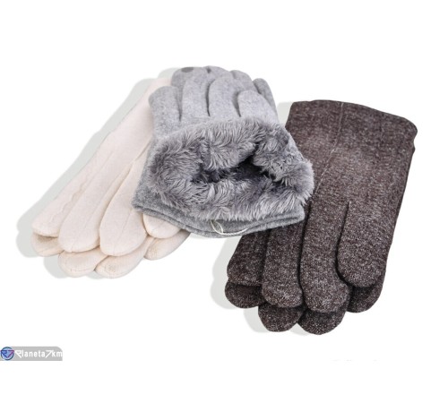 Рукавички жіночі на зиму (12 шт. р.сетка 6,5-8,5) мікс  "RUBIBAS"