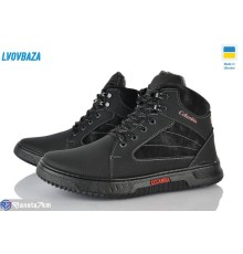 Черевики чоловічі на зиму (8 пар р.40-45) чорний  "LEOBAZA"