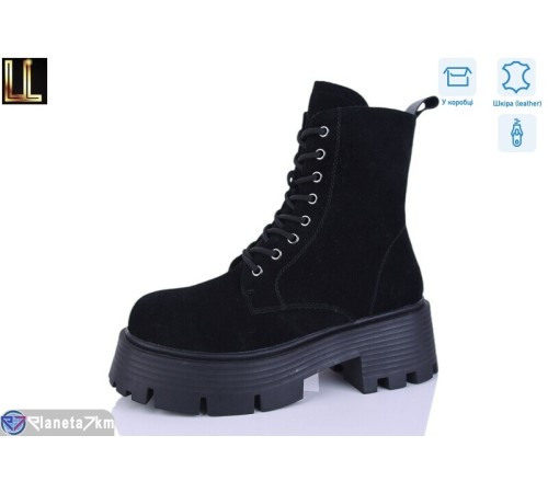 Черевики жіночі на зиму (8 пар р.36-41) чорний  "Lilin"
