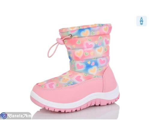 Дутики дитячі на зиму (8 пар р.22-29) рожевий  "LINKA"