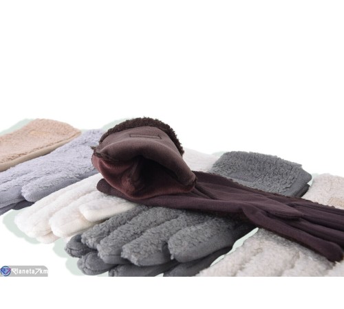 Рукавички жіночі на зиму (12 шт. р.сетка 6,5-8,5) мікс  "RUBIBAS"