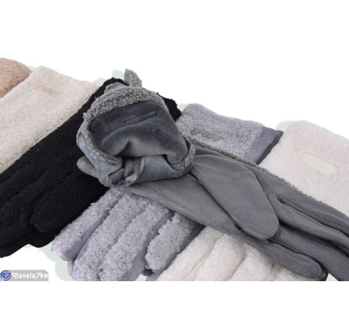 Рукавички жіночі на зиму (12 шт. р.сетка 6,5-8,5) мікс  "RUBIBAS"