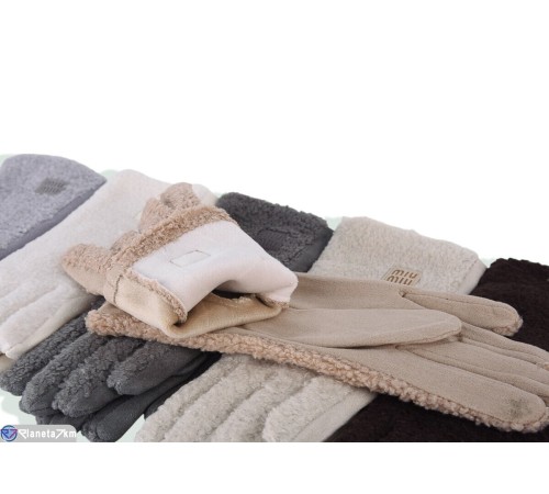 Рукавички жіночі на зиму (12 шт. р.сетка 6,5-8,5) мікс  "RUBIBAS"