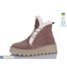 Черевики жіночі на зиму (6 пар р.37-41) коричневий  "LIKA"