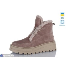 Черевики жіночі на зиму (6 пар р.37-41) коричневий  "LIKA"