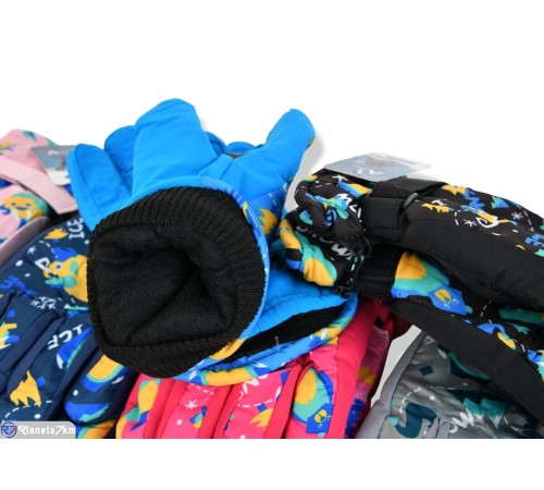 Рукавички дитячі на зиму (168 шт. р.сетка 6-8) мікс  "KaPira"