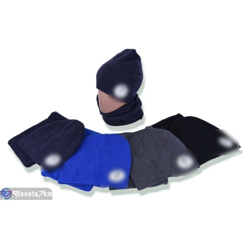 Шапка чоловіча на зиму (5 шт. р.сетка 48-52) мікс  "DOMINGO"