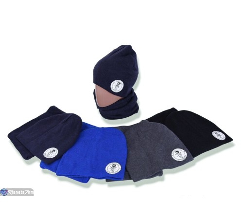 Шапка чоловіча на зиму (5 шт. р.сетка 48-52) мікс  "DOMINGO"