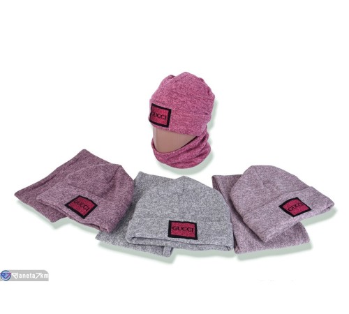 Шапка жіноча на зиму (5 шт. р.сетка 50-54) мікс  "DOMINGO"