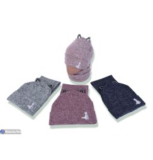 Шапка жіноча на зиму (5 шт. р.сетка 48-52) мікс  "DOMINGO"