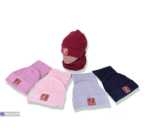 Шапка жіноча на зиму (5 шт. р.сетка 48-52) мікс  "DOMINGO"