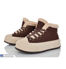 Черевики жіночі на зиму (8 пар р.36-40) коричневий  "LOREDANA"