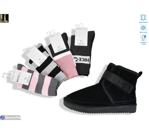Уггі жіночі на зиму (8 пар р.36-41) чорний  "Lilin"