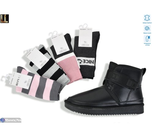 Уггі жіночі на зиму (8 пар р.36-41) чорний  "Lilin"