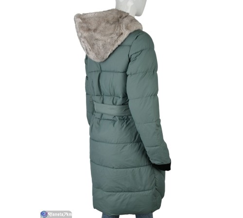 Пальто жіноче на зиму (5 шт. р.сетка M-3XL) зелений  "Kalabok"