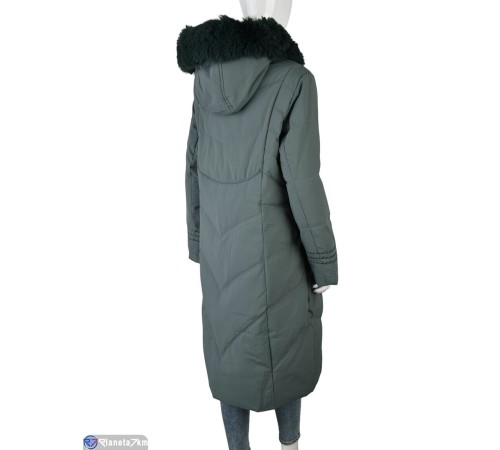 Пальто жіноче на зиму (5 шт. р.сетка L-3XL) зелений  "Kalabok"