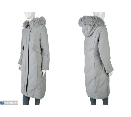 Пальто жіноче на зиму (5 шт. р.сетка L-3XL) сірий  "Kalabok"
