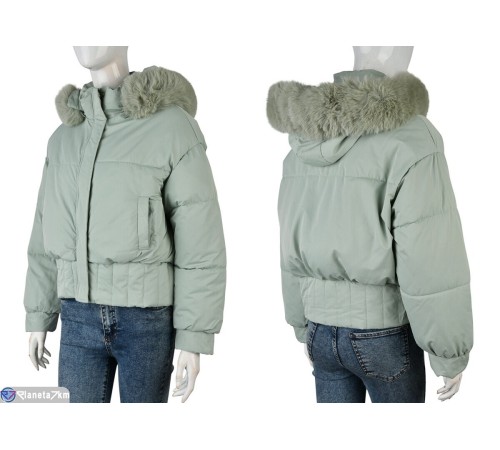 Куртка жіноча на зиму (4 шт. р.сетка M-2XL) зелений  "Kalabok"