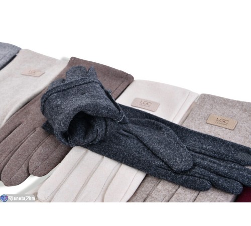 Рукавички жіночі на зиму (12 шт. р.сетка 6,5-8,5) мікс  "RUBIBAS"