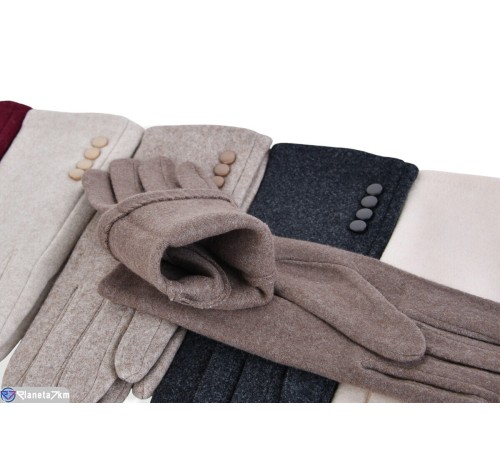 Рукавички жіночі на зиму (12 шт. р.сетка 6,5-8,5) мікс  "RUBIBAS"