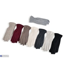 Рукавички жіночі на зиму (12 шт. р.сетка 6,5-8,5) мікс  "RUBIBAS"