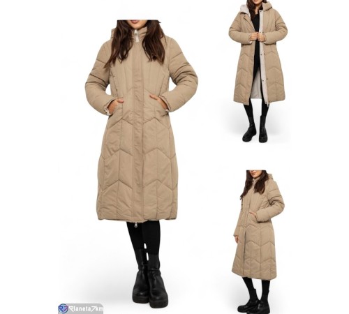 Куртка жіноча на зиму (4 шт. р.сетка L-3XL) бежевий  "Masari"