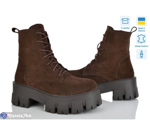 Черевики жіночі на зиму (6 пар р.37-40) коричневий  "Linda"
