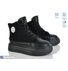 Черевики жіночі на зиму (6 пар р.36-41) чорний  "Mirella"