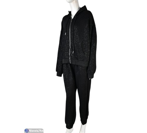 Спортивний костюм жіночий на весну/осінь (3 шт. р.сетка 2XL-4XL) чорний  "Mirella"