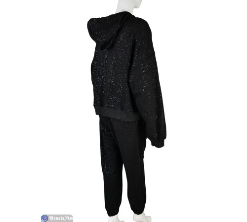 Спортивний костюм жіночий на весну/осінь (3 шт. р.сетка 2XL-4XL) чорний  "Mirella"