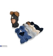 Дитяча шапка на зиму (5 шт. р.сетка 48-50) мікс  "DOMINGO"