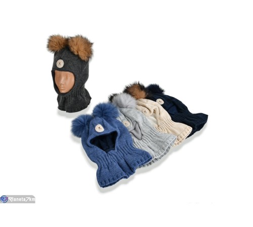 Дитяча шапка на зиму (5 шт. р.сетка 48-50) мікс  "DOMINGO"