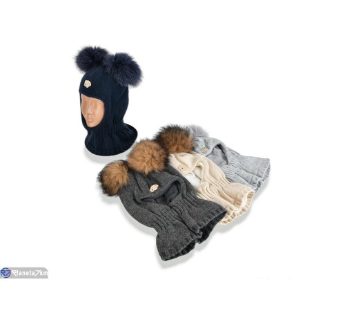 Дитяча шапка на зиму (5 шт. р.сетка 48-50) мікс  "DOMINGO"