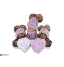 Дитяча шапка на зиму (5 шт. р.сетка 50-52) мікс  "DOMINGO"