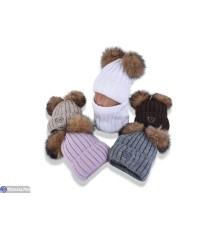 Дитяча шапка на зиму (5 шт. р.сетка 48-50) мікс  "DOMINGO"