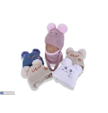 Дитяча шапка на зиму (5 шт. р.сетка 42-44) мікс  "DOMINGO"