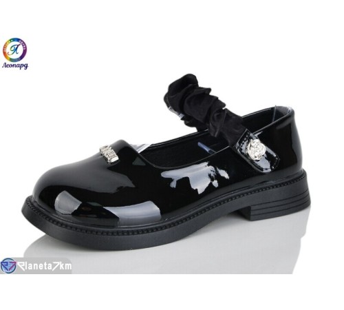 Дитячі туфлі на весну/осінь (8 пар р.31-36) чорний  "Леопард"