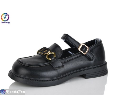 Дитячі туфлі на весну/осінь (8 пар р.31-36) чорний  "Леопард"