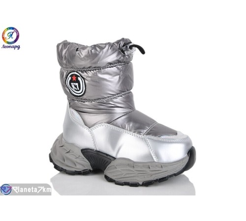 Дутики дитячі на зиму (5 пар р.26-30) срібний  "Леопард"