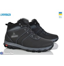 Черевики чоловічі на зиму (8 пар р.40-45) чорний  "LEOBAZA"