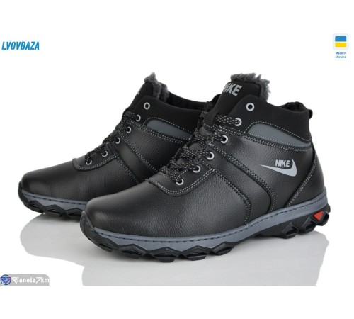 Черевики чоловічі на зиму (8 пар р.40-45) чорний  "LEOBAZA"