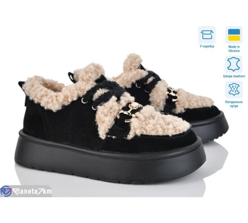 Туфлі жіночі на зиму (6 пар р.36-41) чорний  "ERIKA"