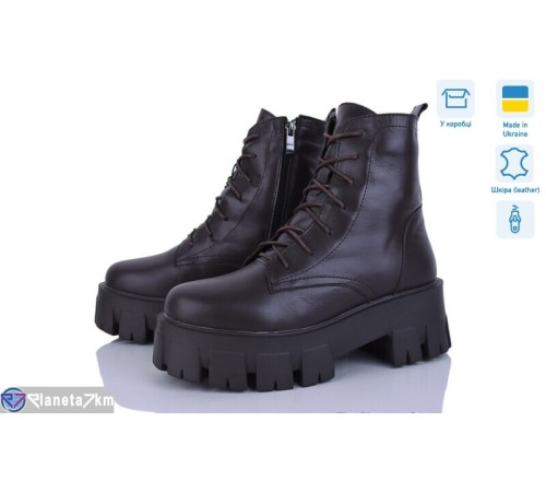 Черевики жіночі на зиму (6 пар р.37-40) коричневий  "Linda"