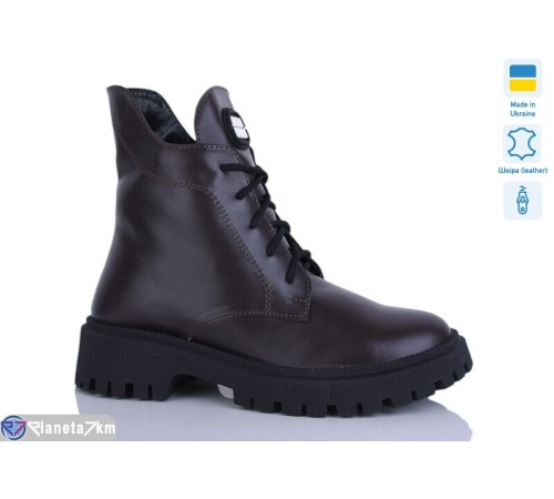 Черевики жіночі на зиму (6 пар р.37-41) коричневий  "LIKA"