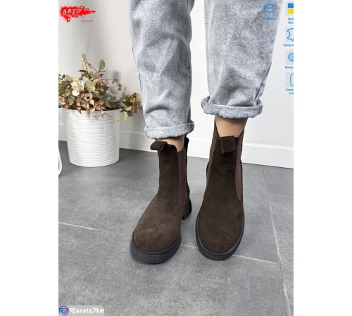 Черевики жіночі на зиму (8 пар р.36-41) коричневий  "ARTO"