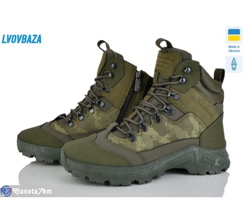 Черевики чоловічі на зиму (6 пар р.41-45) зелений  "LEOBAZA"