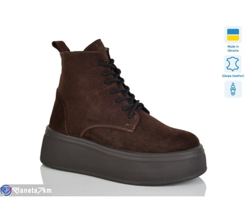 Черевики жіночі на зиму (6 пар р.37-41) коричневий  "LIKA"