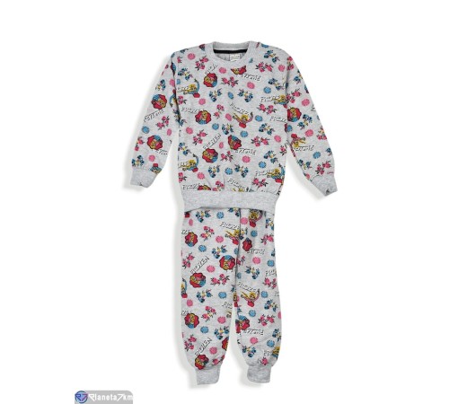 Дитяча піжама на зиму (5 шт. р.сетка 4-8) сірий  "Olla"