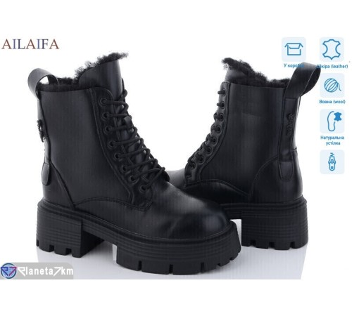 Черевики жіночі на зиму (6 пар р.36-40) чорний  "Latifa"